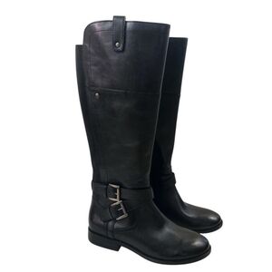 Marc Fisher Women's Audrey Riding Black Leather BootsSize 6.5 Medium